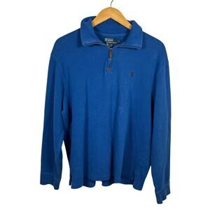 Vintage Polo Ralph Lauren Blue 1/4 Zip Sweater Large 22x28 Preowned